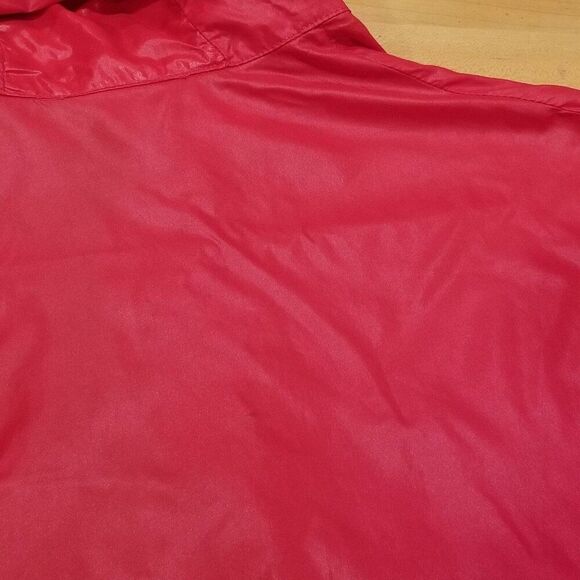 Vintage 80s Chaps Ralph Lauren Mens M Jacket Red Windbreaker Hooded Crest - Picture 9 of 9
